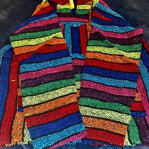 Mexican Poncho Baja Hoodie Surfer Skater Drug Rug Pullover UNISEX RASTA
